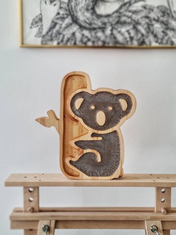 Koala Night Light | Wooden LED Animal Lamp for Nursery | Cute Kids Room Decor | Baby Shower Gift