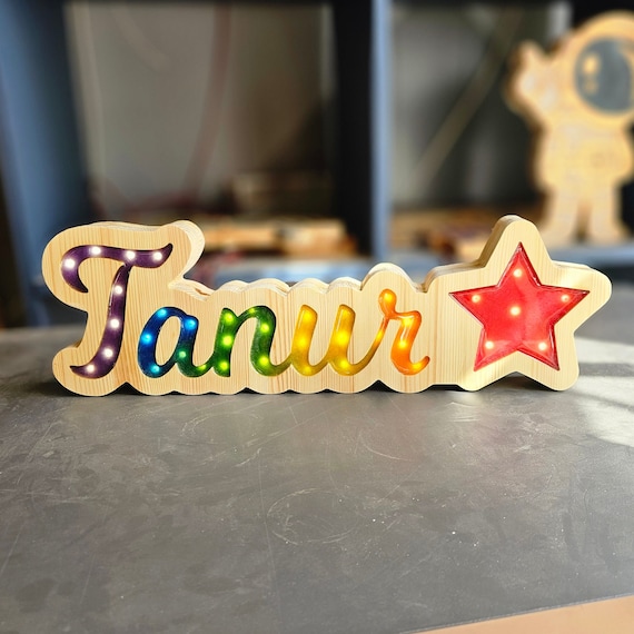 Personalized Name Lamp: Custom Nursery Room Decor, LED Acrylic Light