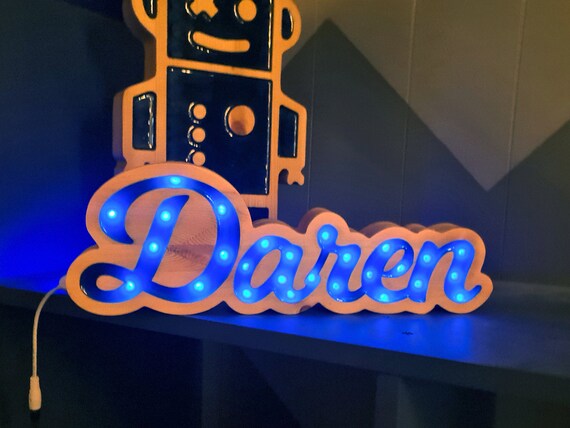 Personalized Lamp - Illuminated Nursery Decor, LED Bedside Lamp, Kids Room Decoration