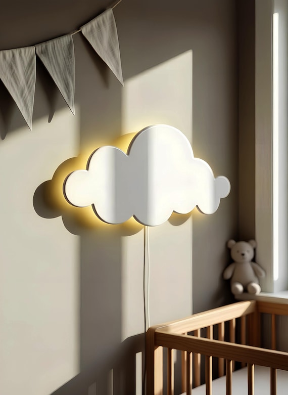 Cloud Night Light - Wooden Kids Room Wall Decor