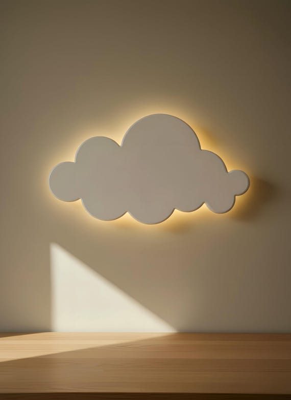Cloud Night Light - Wooden Kids Room Wall Decor