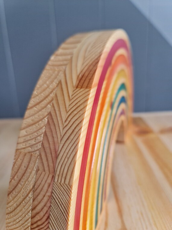 Wooden Rainbow Night Light | Montessori LED Lamp for Kids Room | Colorful Nursery Decor | Handmade Eco-Friendly Gift