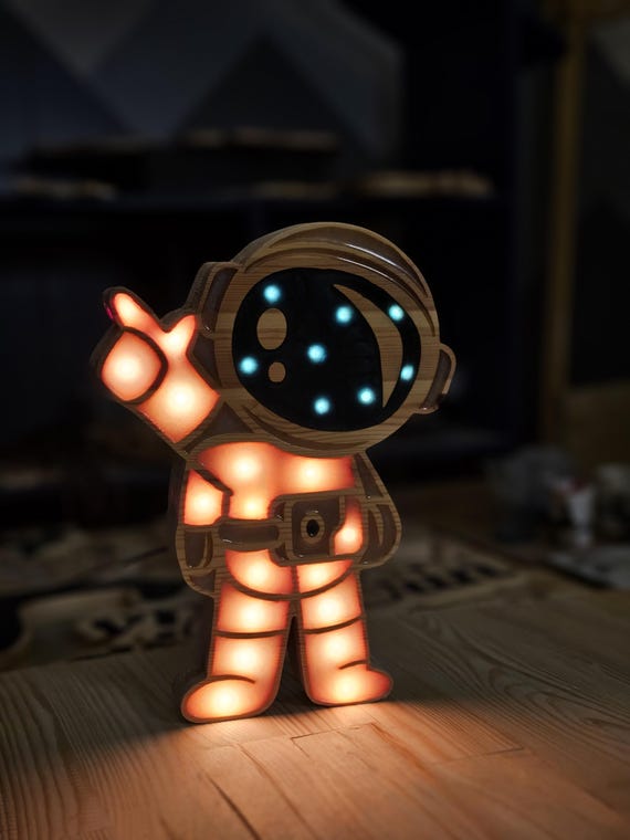 Astronaut Lamp with Remote – XL Size | LED Night Light for Space Lovers