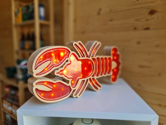 Lobster Night Light for Kids Bedroom - Ocean-Themed Nursery Decor Sea Creature Lamp