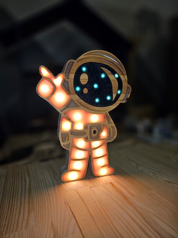 Astronaut Lamp: Space-Themed Nursery Lamp for Kids' Bedroom Decor & Decoration