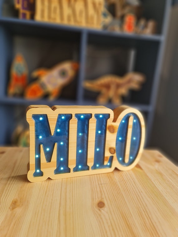 Personalized Lamp - Illuminated Nursery Decor, LED Bedside Lamp, Kids Room Decoration
