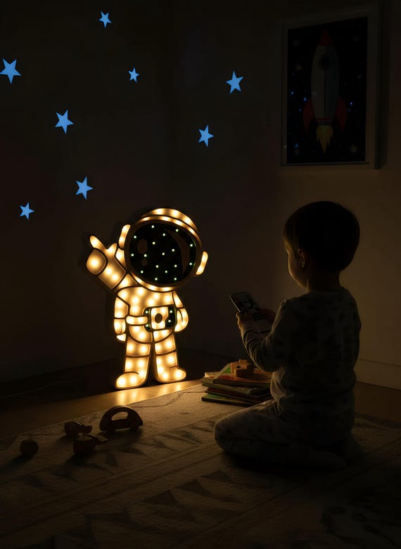 Astronaut Lamp XL Size LED Night Light for Space Lovers, Kids Room Decor, Gift for Astronomy Fans & Sci-Fi Enthusiasts