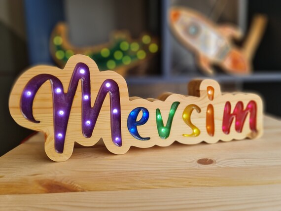 Personalised Name Lamp : Glowing LED Lamp | Kids' Room, Table Decoration