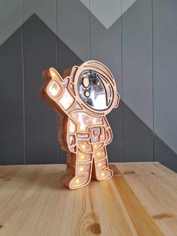 Astronaut Lamp: Space-Themed Nursery Lamp for Kids' Bedroom Decor & Decoration
