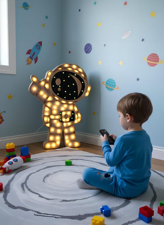 Astronaut Lamp with Remote – XL Size | LED Night Light for Space Lovers