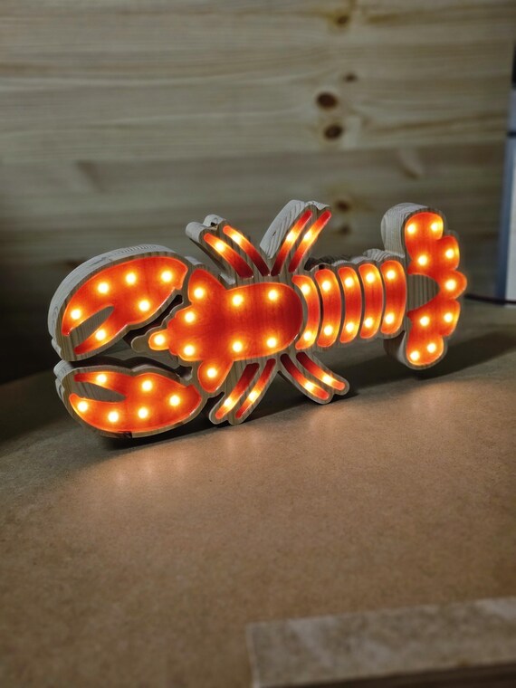 Lobster Night Light for Kids Bedroom - Ocean-Themed Nursery Decor Sea Creature Lamp