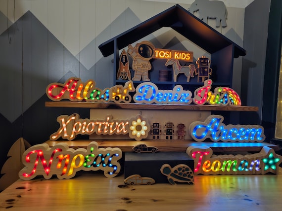 Personalized Name Lamp: Custom Nursery Room Decor, LED Acrylic Light
