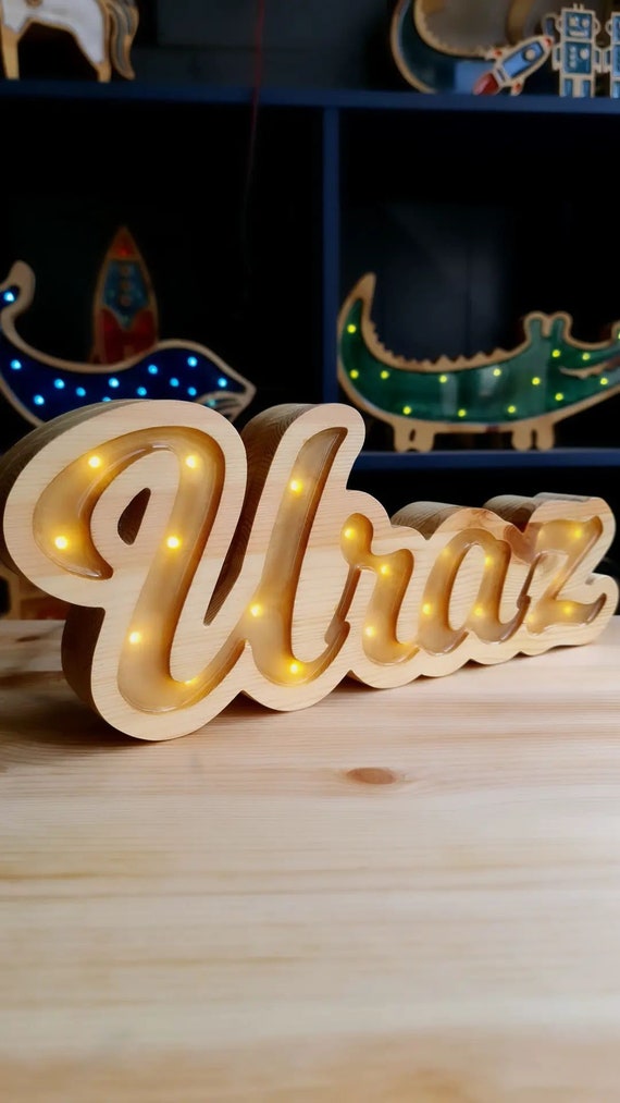 Personalized Lamp - Illuminated Nursery Decor, LED Bedside Lamp, Kids Room Decoration