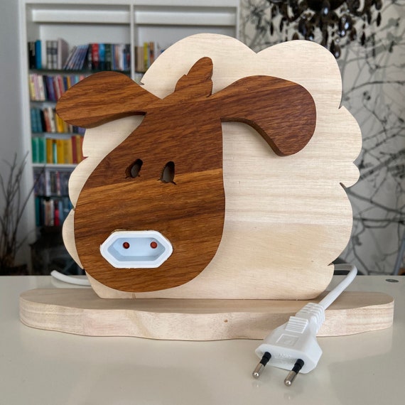 Easter decoration, Easter lamb, extension cord, wood