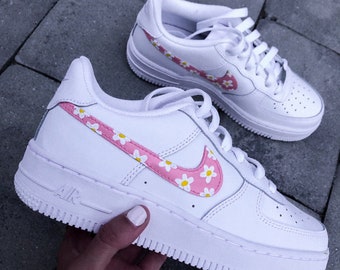 Custom Pink Floral Nike Air Force 1's