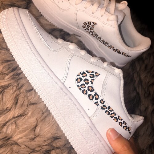 Custom Nike Air Force 1 With Cheetah Print Detail - Etsy