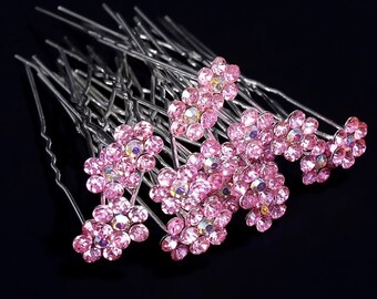 NEW 1 Individual Piece Hairpin Horse Show Western Hunt Seat Saddle Seat English Bin Rhinestone Sticks Hair Pin Clips Crystal Wedding Pink