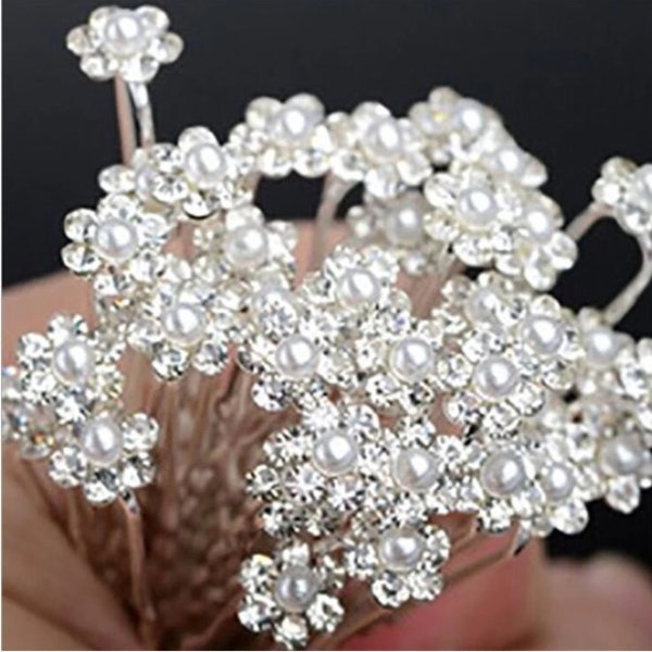 NEW 1 Individual Hairpin Horse Show Rhinestone for Bun Sticks Hair Clips Crystal Wedding Hair Accessories Silver