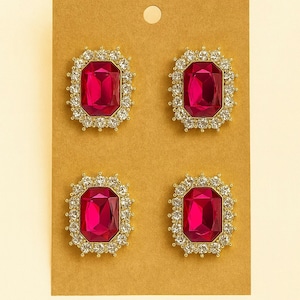 NEW Set of 4 Magnet Number Pins Magnetic Riding Hunt Seat Western Saddle Seat Horse Show Rhinestone Crystal Stone Stud Jewelry Gold Pink