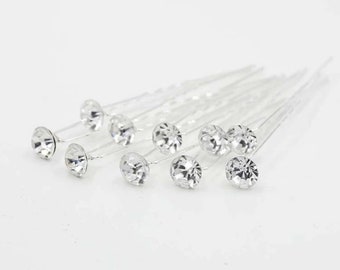 NEW 1 Individual Piece Hairpin Horse Show Western Hunt Seat Saddle Seat English Rhinestone Sticks Hair Pin Clips Crystal Wedding Silver