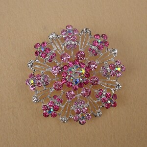 NEW Hunt Seat Western Horse Show Rhinestone Pin Brooch Crystal Stone Wedding Jewelry Silver Pink