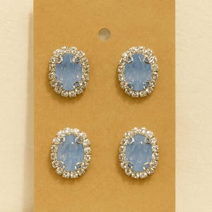 NEW Set of 4 Magnet Number Pins Magnetic Riding Hunt Seat Western Saddle Seat Horse Show Ballet Dance Rhinestone Silver Light Ice Blue