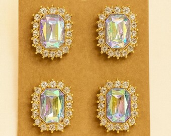 4 épingles Magnétiques En Verre Blanc - Porte-dossard Pour Concours Cheval, Ceinture, Robe