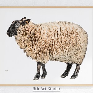 Sheep Wall Art For Nursery Decor | Sheep Poster Printable Sketch Art | Sheep Art Print Gift For Women | DIGITAL DOWNLOAD