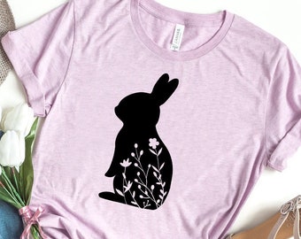 Conejo floral, camisa de mamá conejita, regalo de conejito, mamá conejita, camiseta de conejito, regalo para mamá, amante de los conejitos, camisa de mamá
