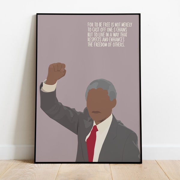 Nelson Mandela Quote Poster - Afrique du Sud - Mandela Print - Minimaliste - Inspiration - Wall Art