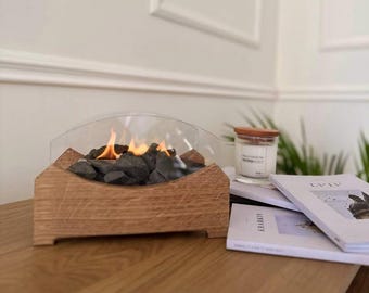 Handgemachte Mini-Kaminstelle aus Holz: Indoor Eco-Feuerstelle