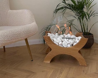 Handmade Holz Bio Feuerstelle: Moderne Indoor Feuerstelle