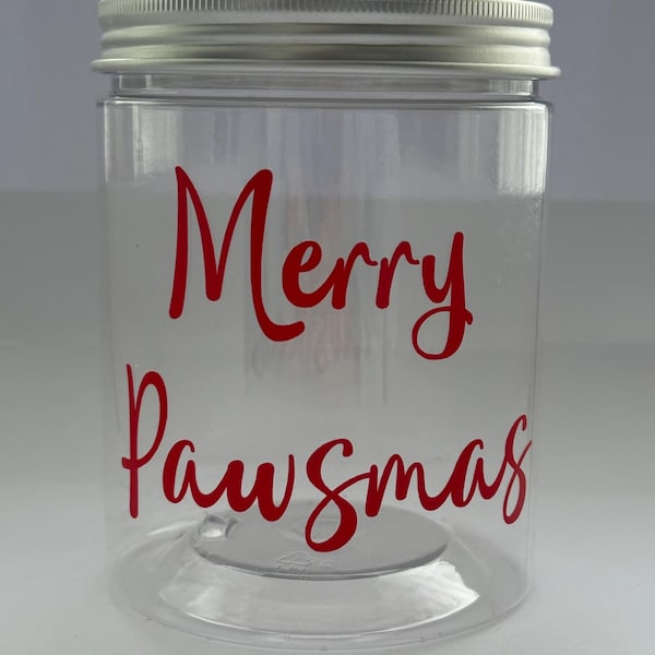Botes de golosinas navideñas para perros de 500 ml con tapas personalizadas