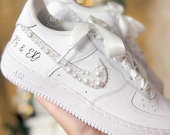 Bling Bridal Shoes: Custom Air Force 1 Wedding Sneakers
