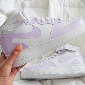 Custom Air Force 1 Sneakers Lilac. Low, Mid & High Tops