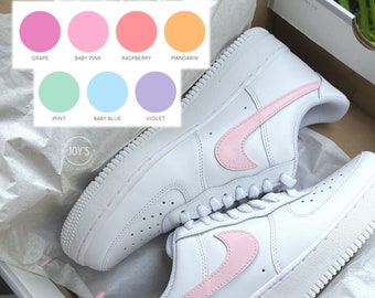 Custom Air Force 1 Sneakers Pick Your Swoosh Color. Low Tops