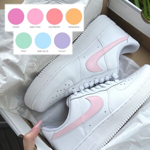 Custom Air Force 1 Sneakers Pick Your Swoosh Color. Low Tops