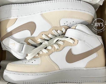Buy Custom Air Force Sneakers Mocha Low Mid Tops Online