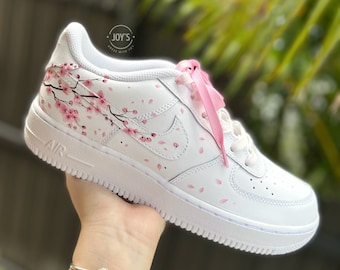 Cherry Blossom Custom Air Force 1 Sneakers. Floral Shoes