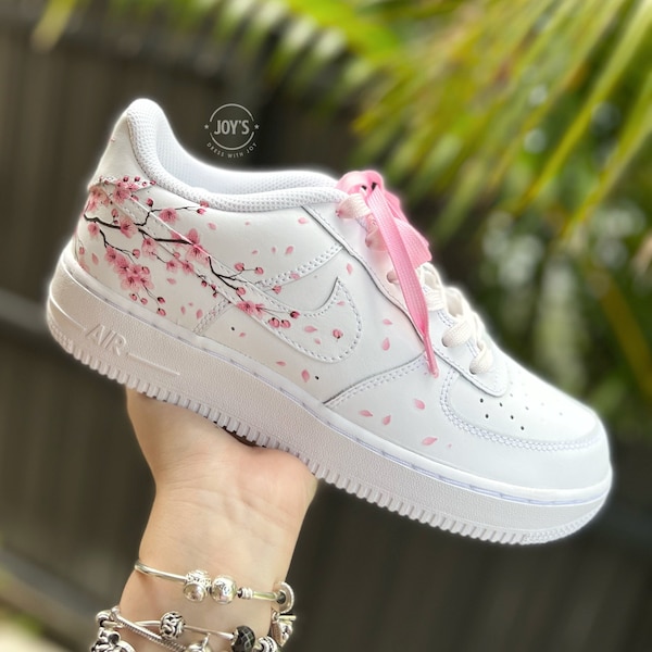 Cherry Blossom Custom Air Force 1 Sneakers. Floral Shoes
