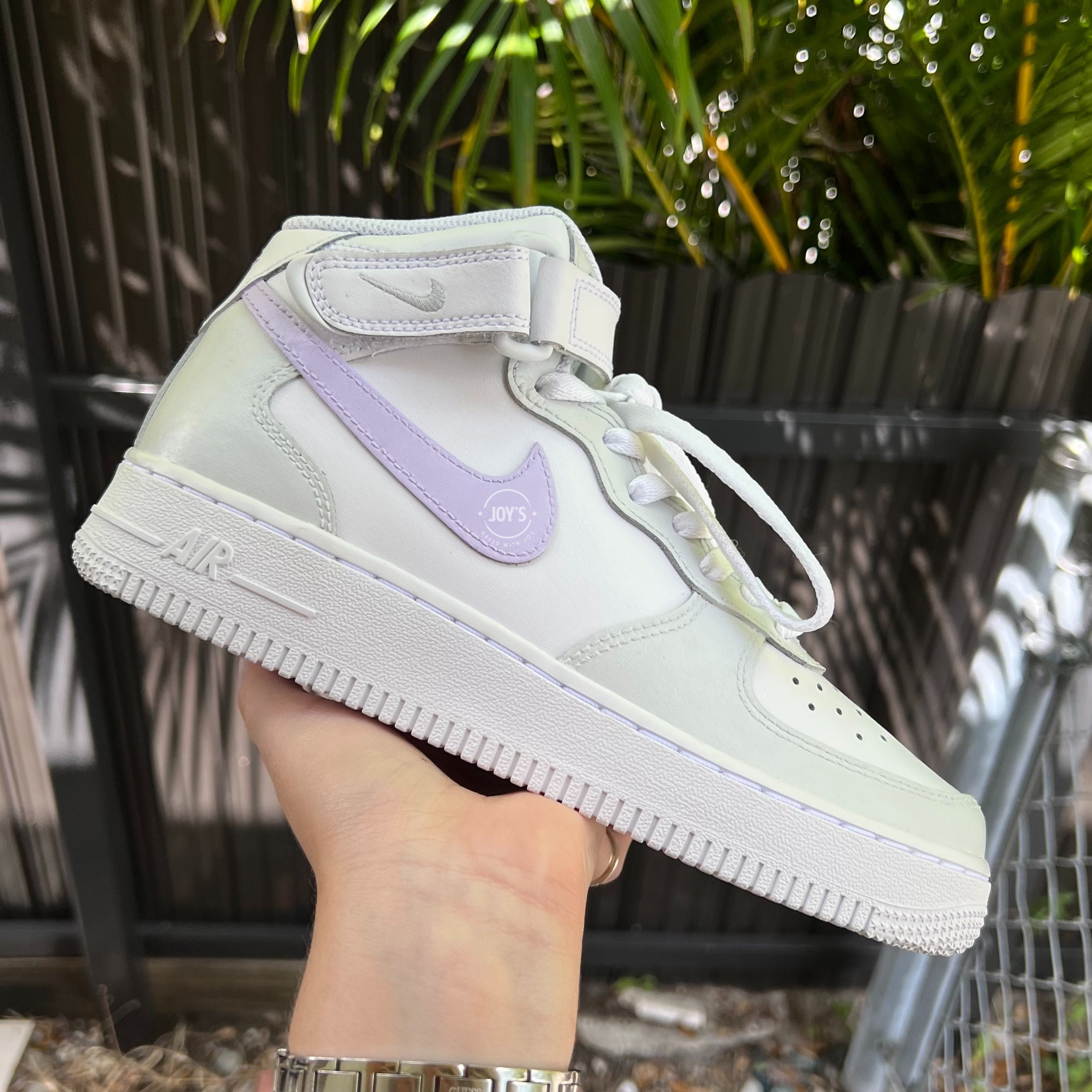 Lilac and Gray Custom Air Force 1 Low/mid/high Sneakers 