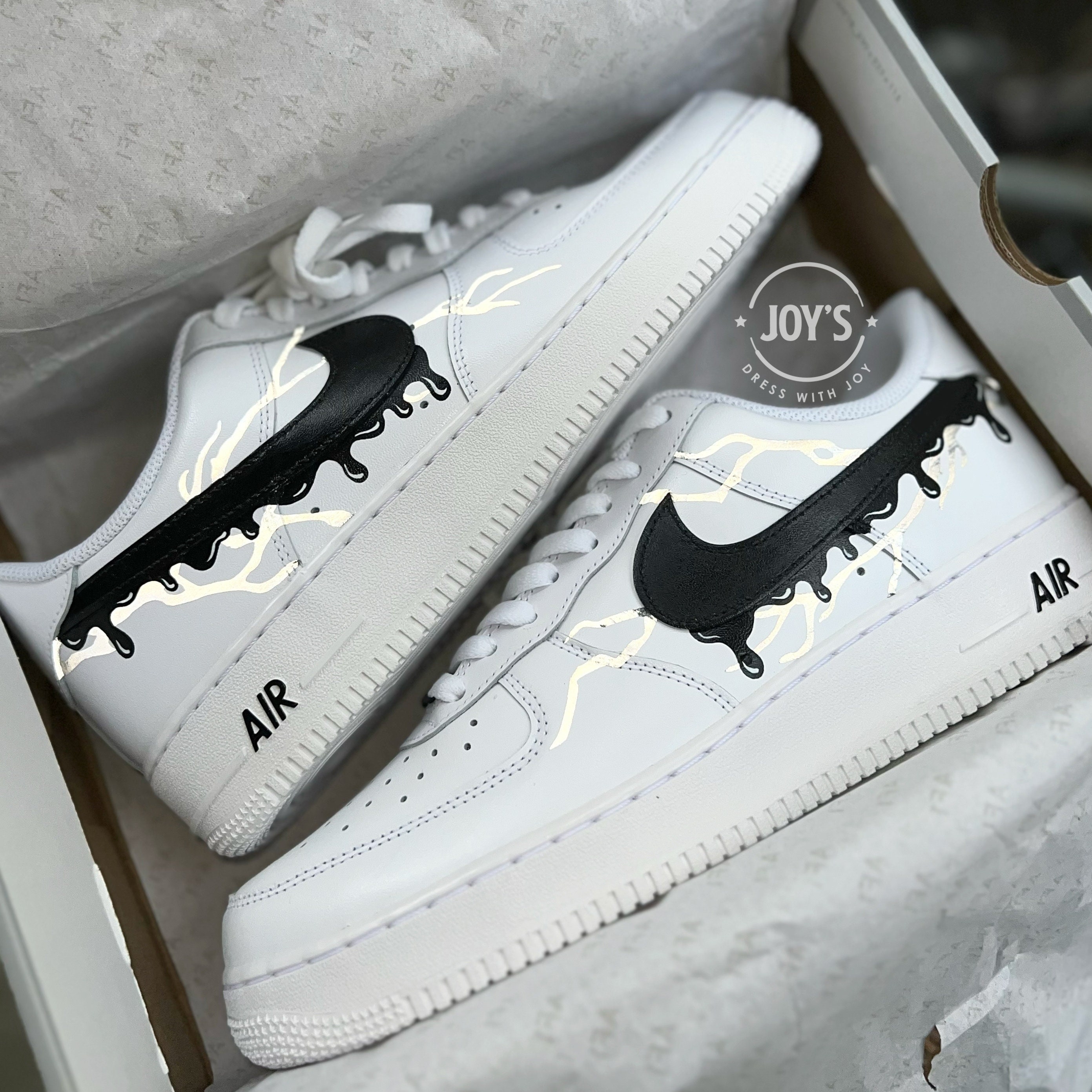 Air Force 1 Dark (Customized) – Dripped Boutique