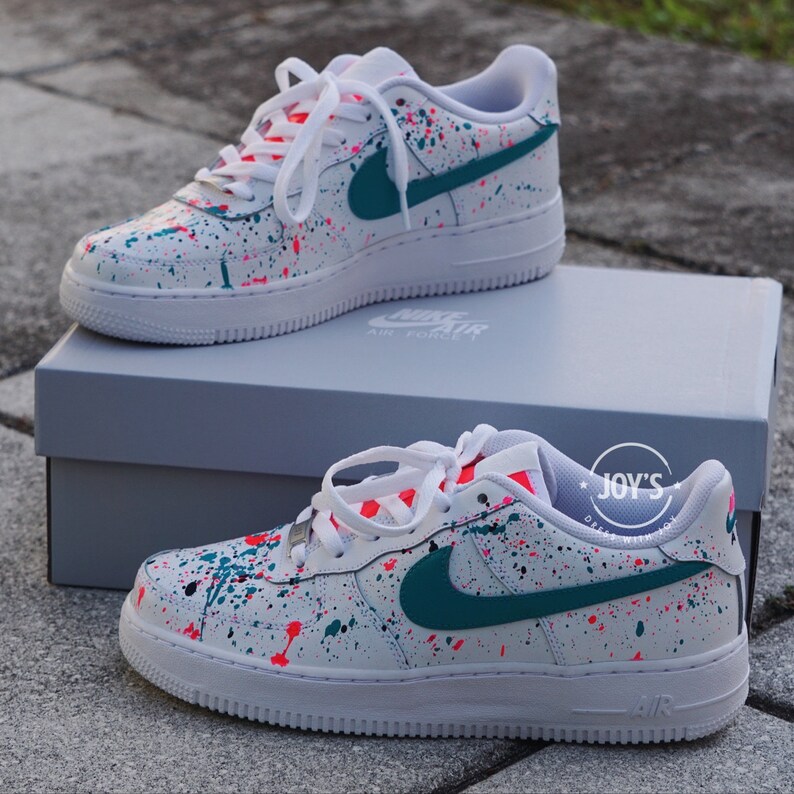 Custom Air Force 1 Sneakers-Colorful Splash | Etsy