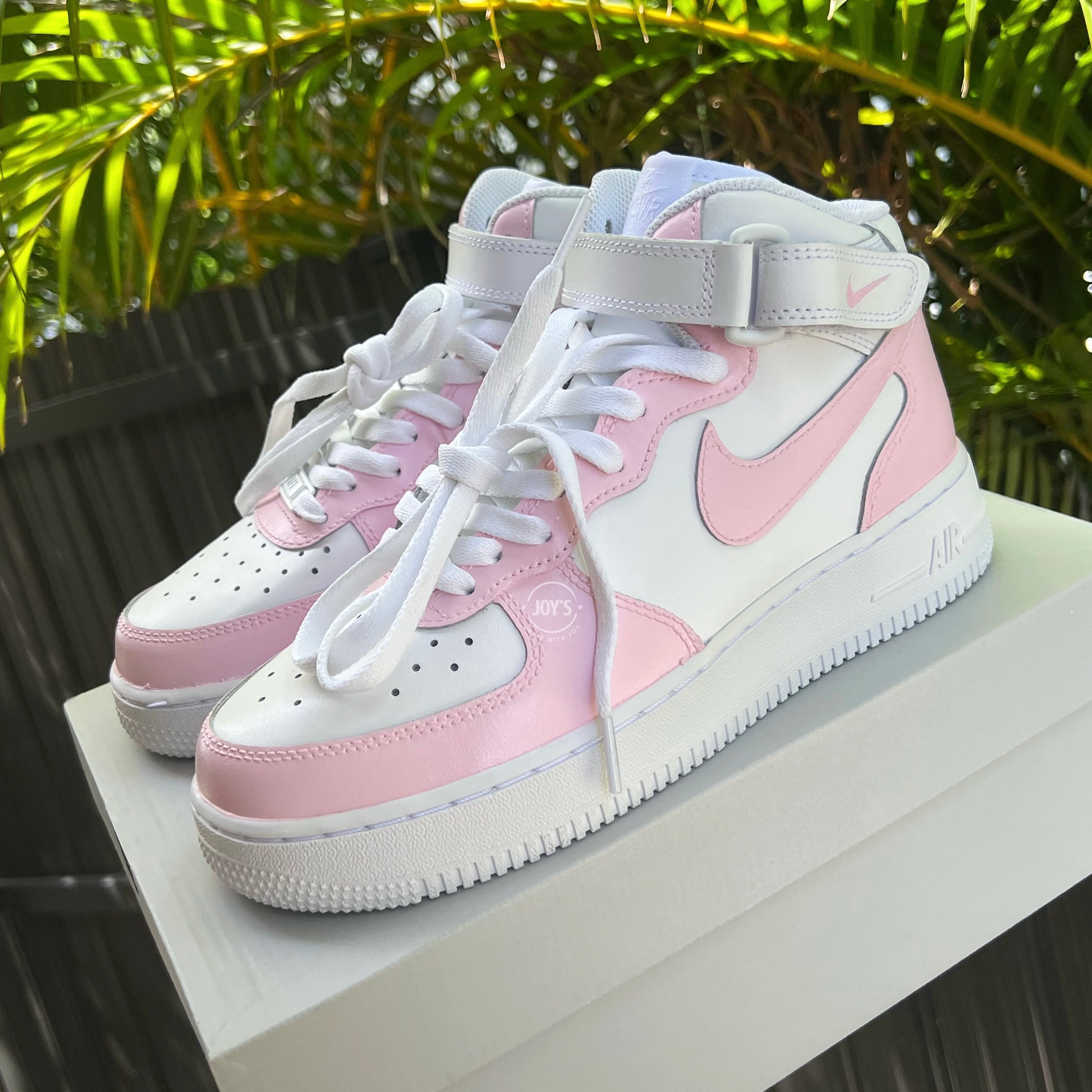 Custom Air Force 1 Sneakers Bubble Gum Pink. Low Mid High Tops