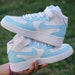 Baby Blue Custom Air Force 1 Low/Mid/High Sneakers 