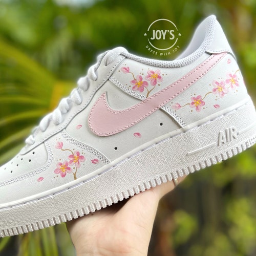 Pink Flowers Custom Air Force 1 Sneakers. Floral Shoes - Etsy