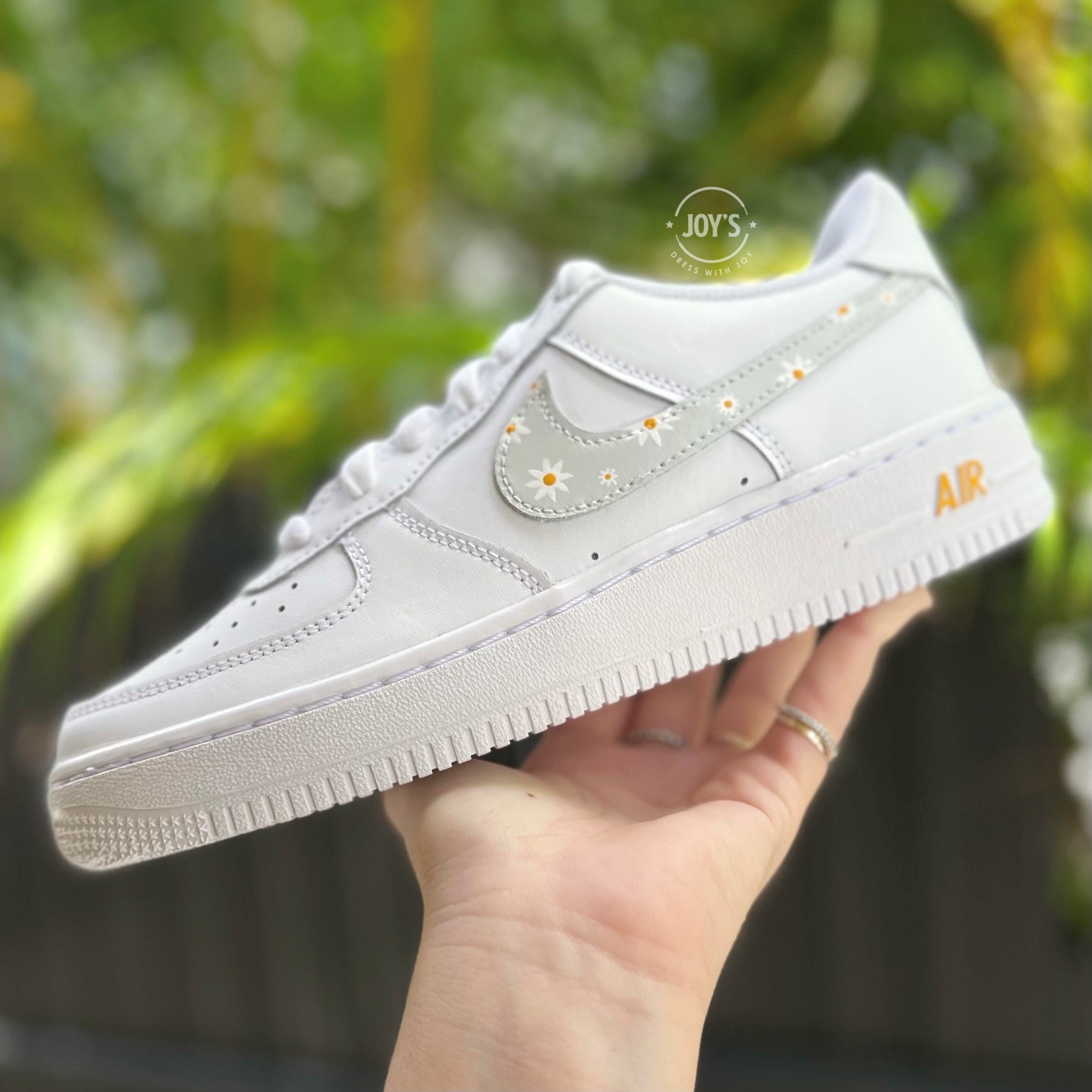 Custom Air Force 1 Sneakers Daisy Flowers. Low Tops Etsy