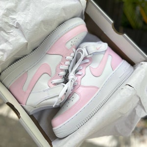 Custom Air Force 1 Sneakers Bubble Gum Pink. Low & Mid Tops