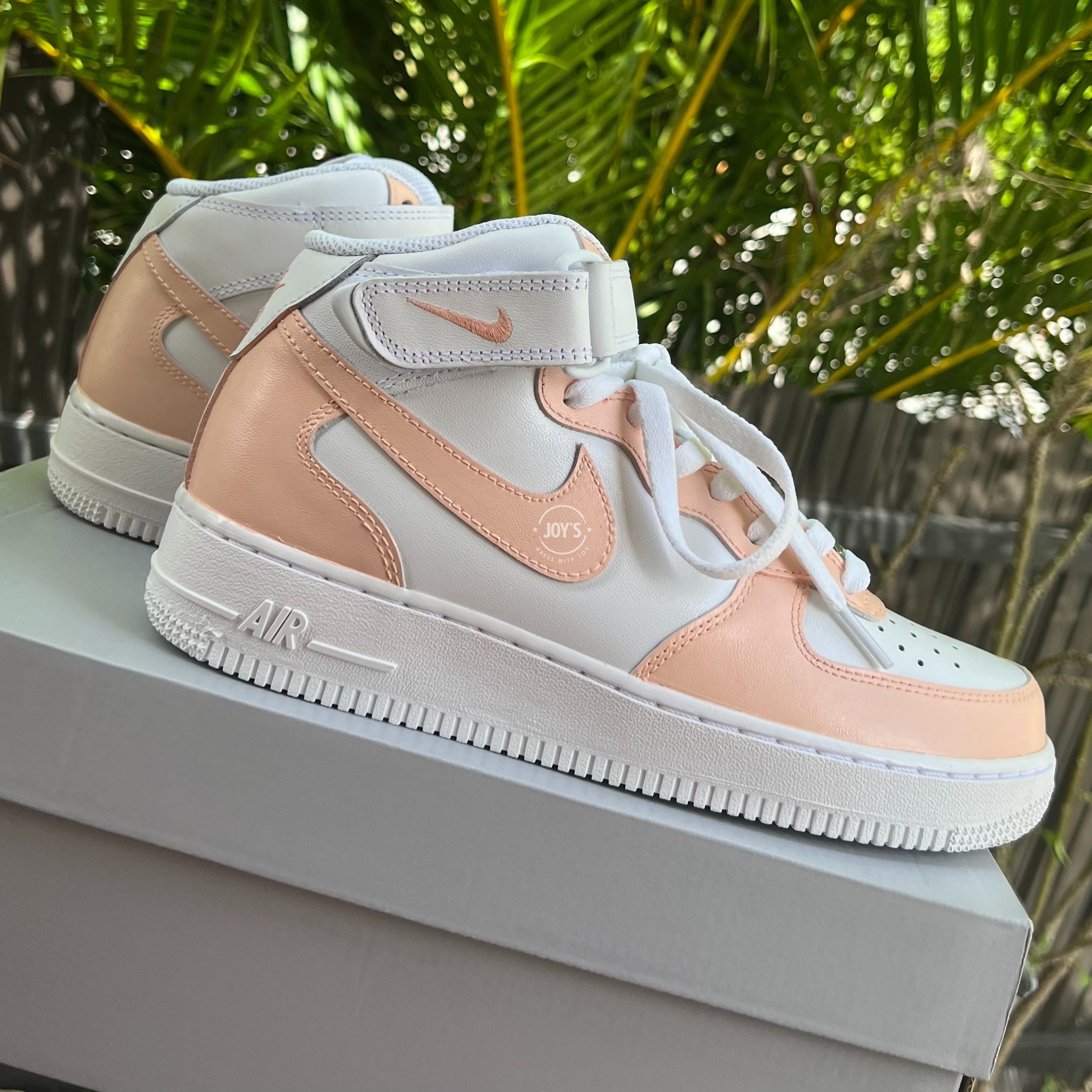 Peach Custom Air Force 1 Low/Mid/High Sneakers Low / 5.5 Y / 7 W