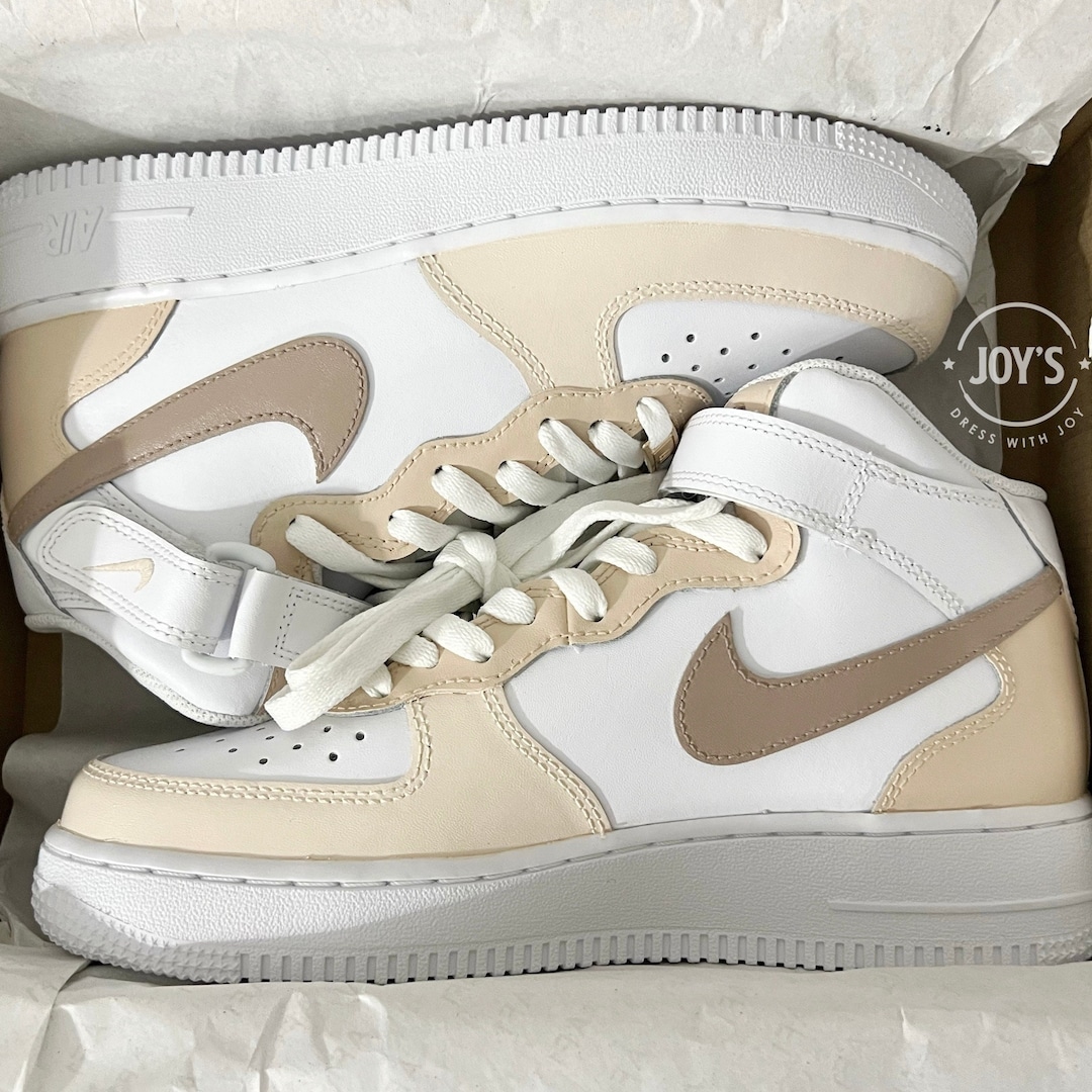 Custom Air Force Sneakers Mocha Low Mid Tops